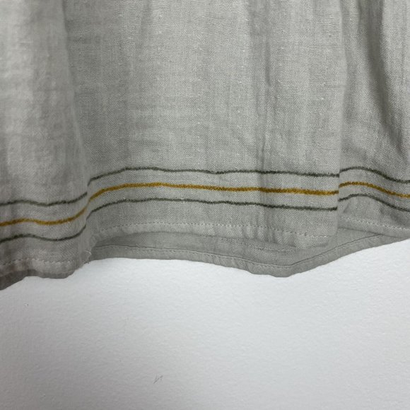 Roolee Baby Doll Puff Sleeve Green Contrast Button Casual Top Size Small - Picture 2 of 8